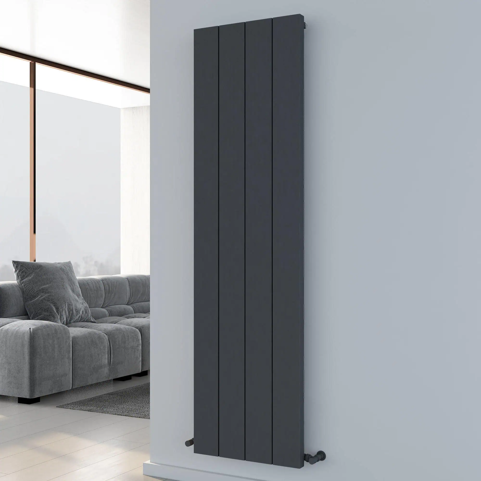 10ELV18000495041210_11zon Modern black vertical radiator for stylish home heating solutions.