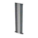 Aluminum display stand with adjustable vertical bars, ideal for retail or exhibition use.
