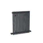 Black metal radiator cover for home heating, modern and durable design.
