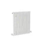 Aluminum modern radiator for home heating, sleek white design for efficient heat distribution.
