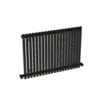 Black metal horizontal radiator design for home heating solutions.