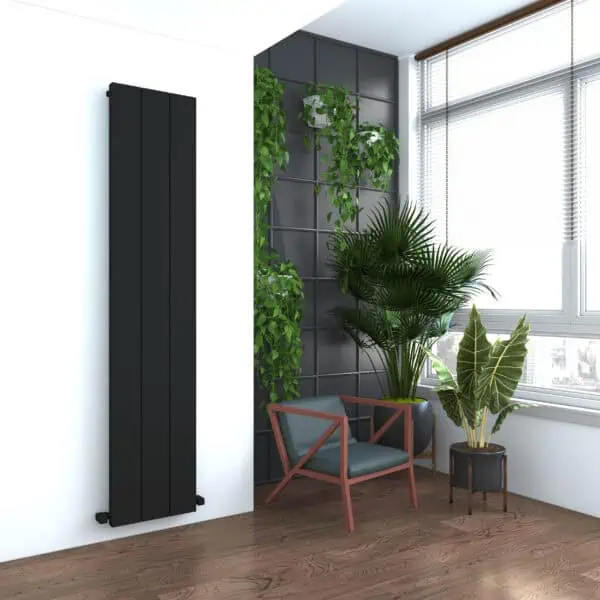 Modern eco-friendly radiator with plant decor in stylish interior design.