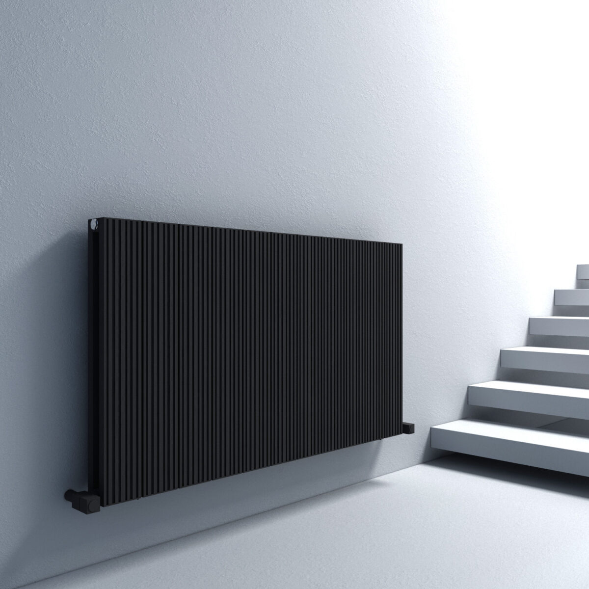 Carisa Monza Double Horizontal Black Designer Radiator
