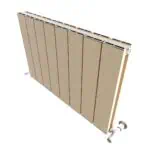 Compact beige radiator panel, ideal for heat distribution and home heating solutions.