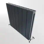 Industrial black radiator for heating systems with sleek modern design.