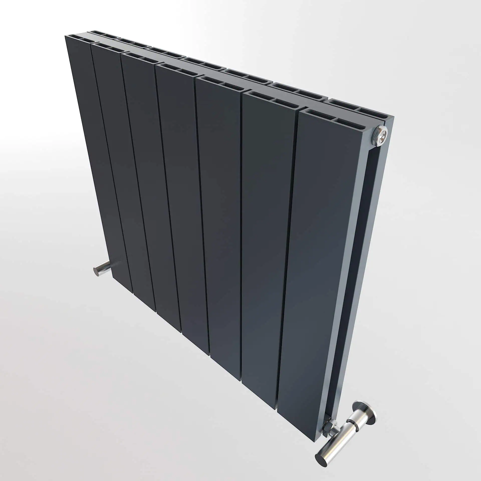 NEMO DOUBLE-600X660X7 RAL 7016 2 Industrial black radiator for heating systems with sleek modern design.