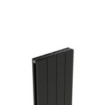 Heavy-duty black aluminum radiator for efficient heating, versatile installation options for residential and commercial use.