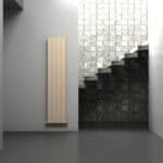 Radiator mounted on a wall in modern interior design.