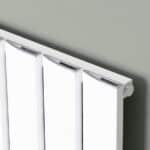 Radiator heater for home heating system, white modern cast iron style, energy-efficient.