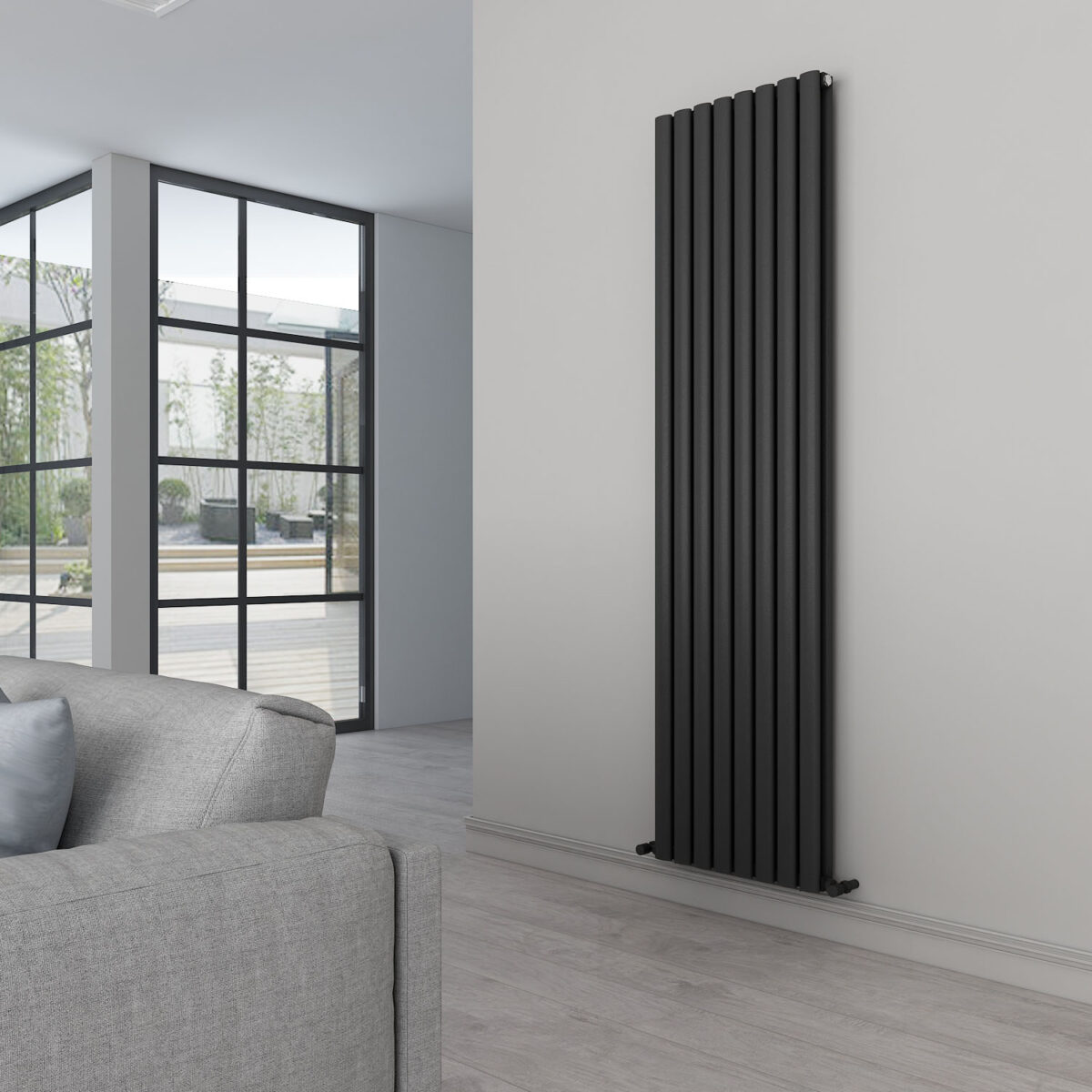 Carisa Tallis Double Vertical Black Designer Radiator