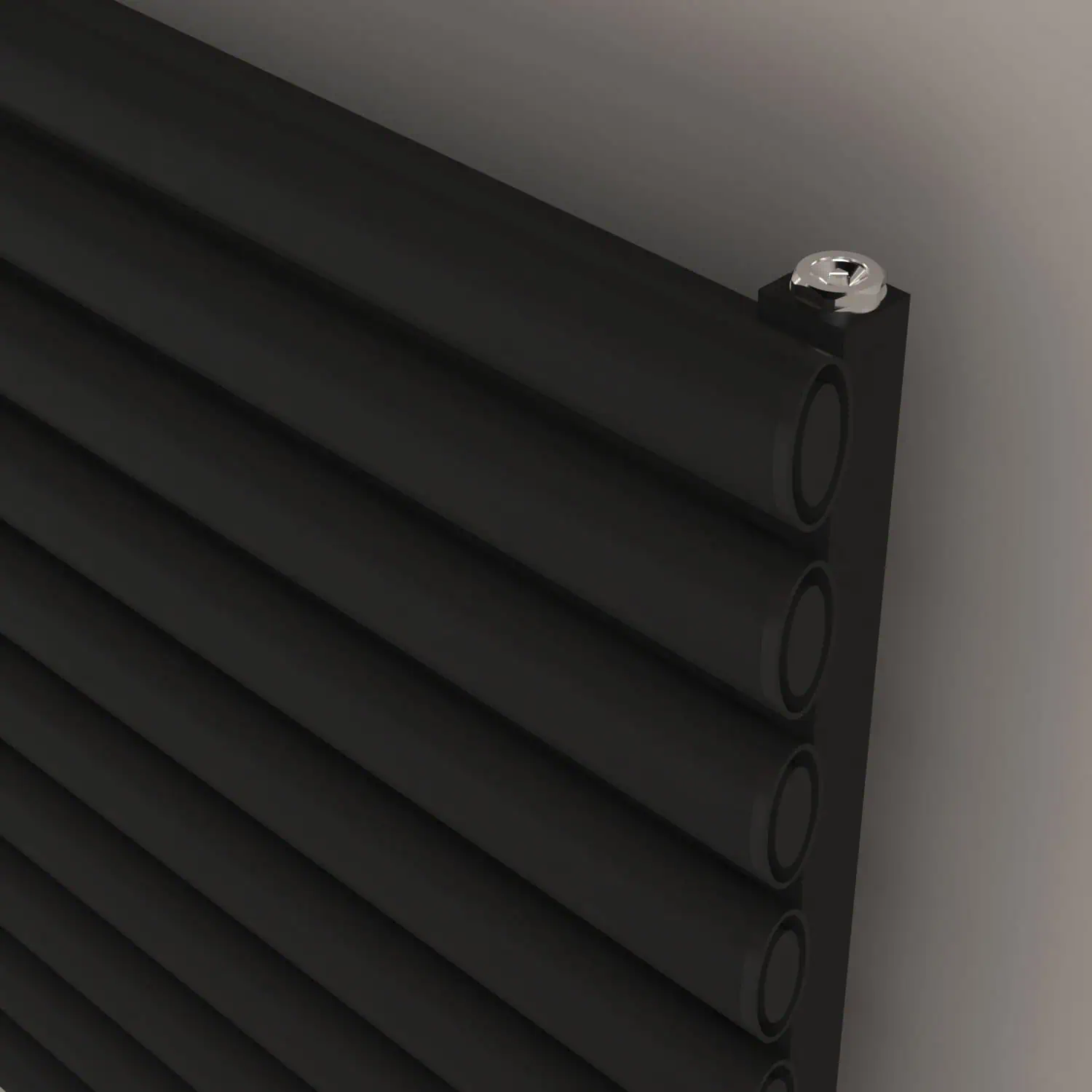 TALLIS XL DETAY TXB Black aluminum radiators for heating systems in modern homes.