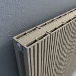 Radiator with modern design, wall-mounted heating unit for home comfort.