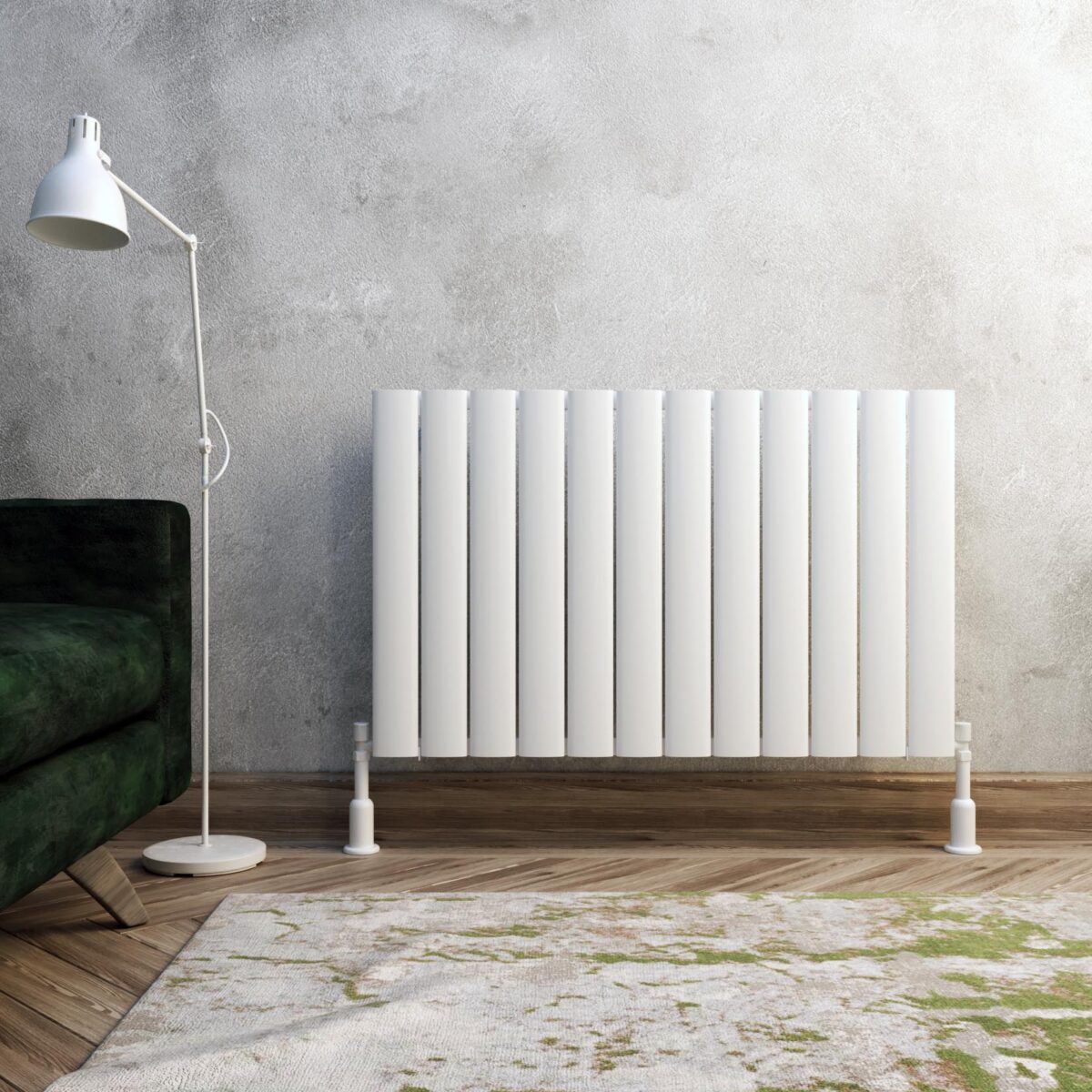 Carisa Elliptic Horizontal White Designer Radiator