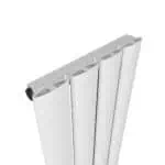 Aluminum panel radiator, modern white heating radiator for home or office heating systems.