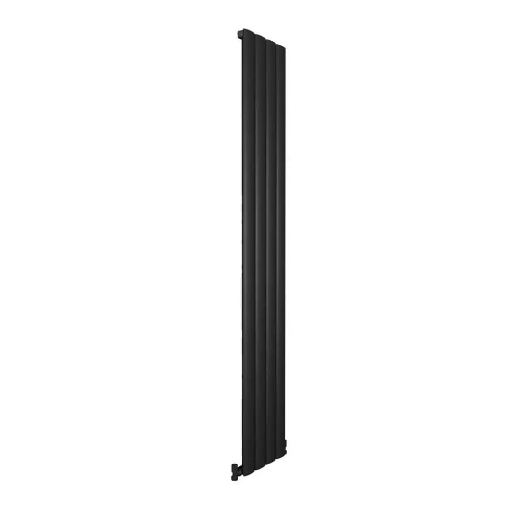 elliptic315x1800 black 2 Radiator heating panel, black vertical wall-mounted heating solution for homes and offices.