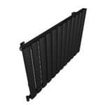Black modern radiator heatsink for home and office heating solutions.