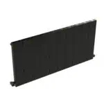 Black modern heater panel for home and office heating solutions.