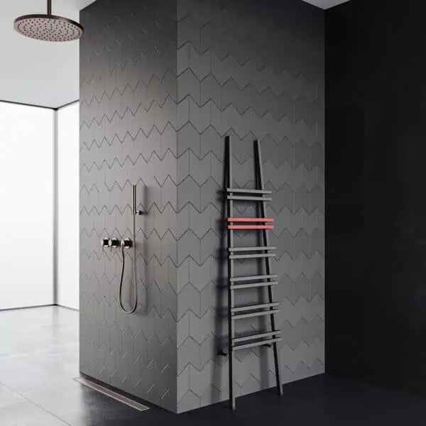 Carisa Jacobs Heated Towel Rail Black Red