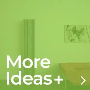 Bright green modern interior with artwork and minimalistic decor for creative office space inspired by Poshrads.
