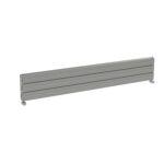 Aluminum slat wall display for retail organization and storage.
