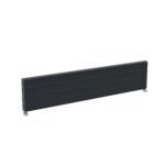 Black slat wall panel for retail displays and commercial signage.