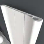 Radiator with modern design for heating, white panel heater with sleek appearance.