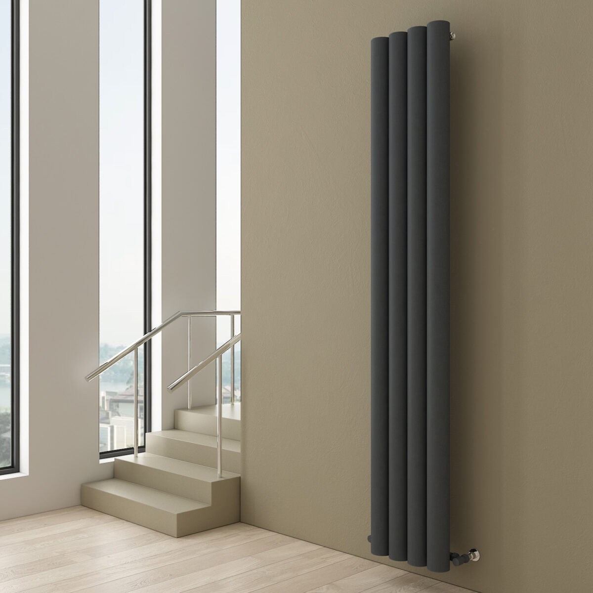 Carisa Otto Vertical Anthracite Designer Radiator