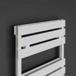 Modern white radiator, heating panel for home or office, sleek design, high-efficiency heating solution, POSH Rads.