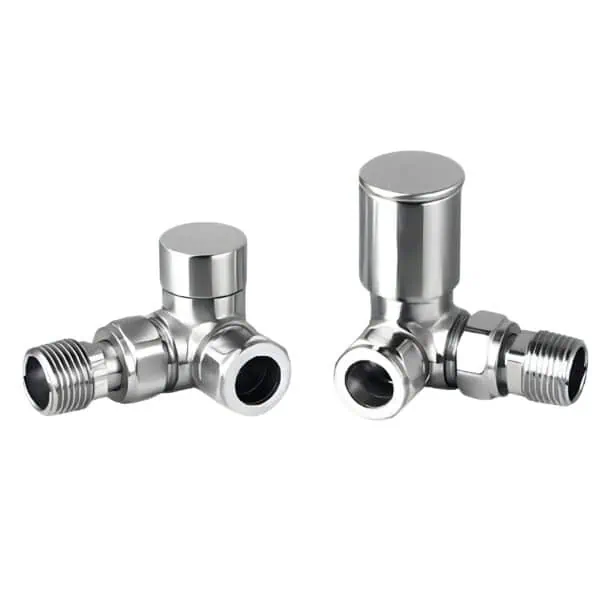 High-quality chrome radiator valves with adjustable thermostatic control for heating systems.