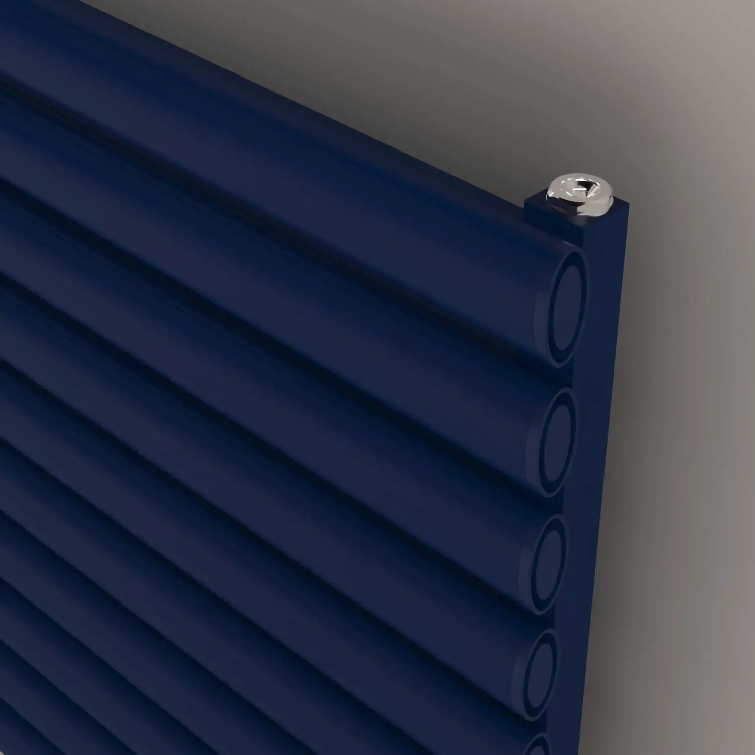 TALLIS XL DETAY TXNB Blue pipe rack with screws, industrial storage solution for plumbing or electrical systems, metal piping organization, home or workshop use.