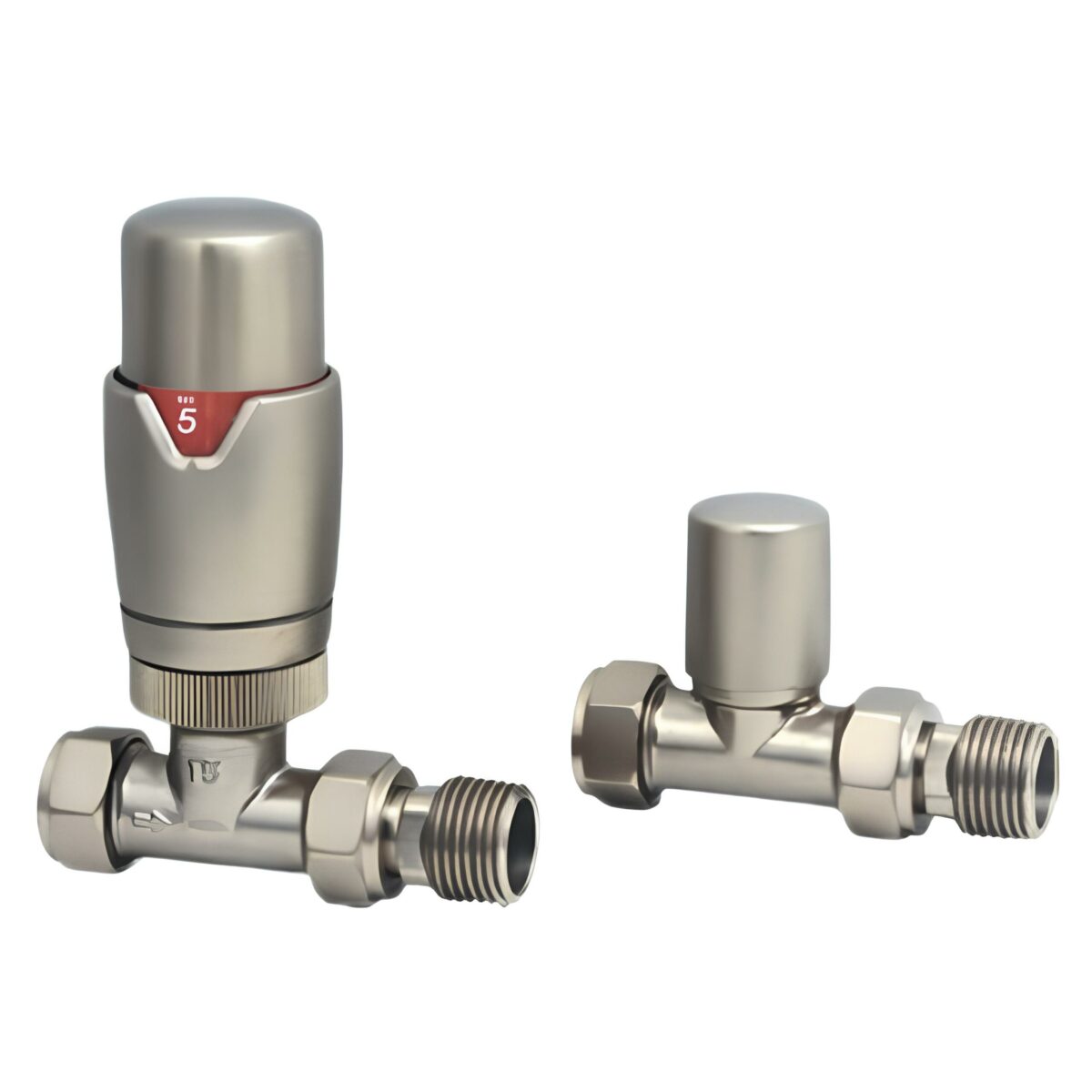 THERMOSTATIC STRAIGHT VALVES BRUSHED NICKEL