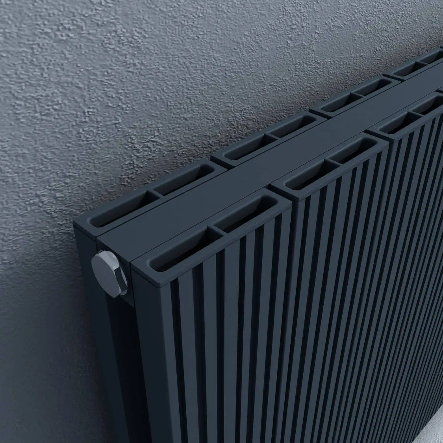 TXA DETAY Modern black aluminum radiator for central heating systems.