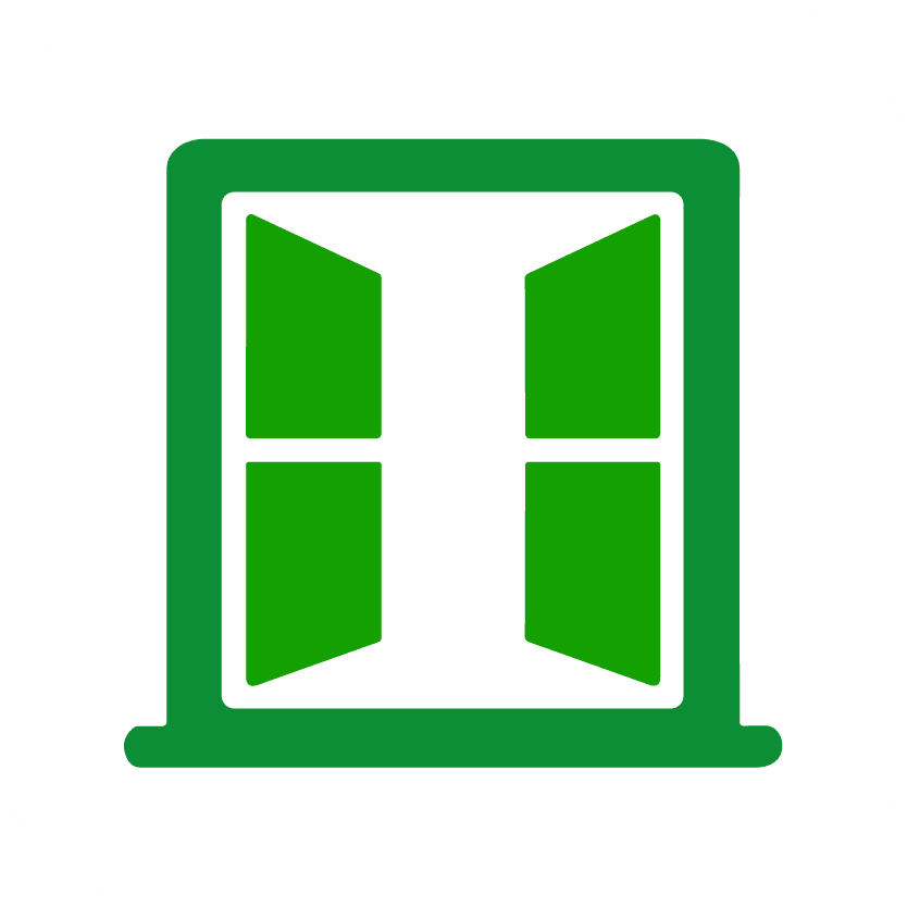Open window icon, window, door, home, house, window opening, green color, interior, ventilation, architecture, design, window symbol, alert, opening, home decor, window frame.