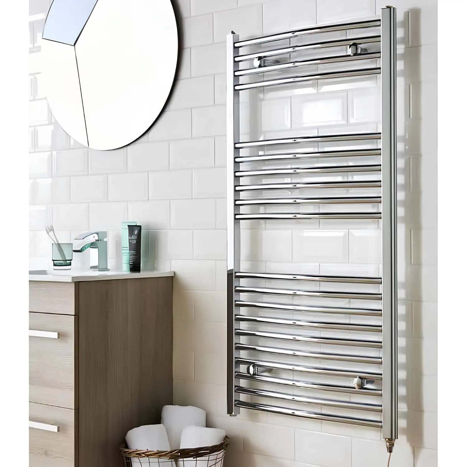 Kartell Electric Curved Towel Rail Thermostatic