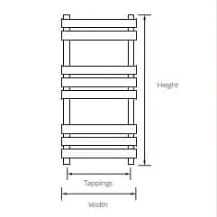 toledo Poshrads modern stainless steel towel radiator for bathroom heating and drying.