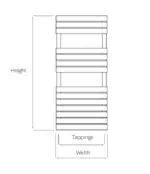 Heavy-duty metal radiator with detailed tapings and adjustable height for efficient heating.