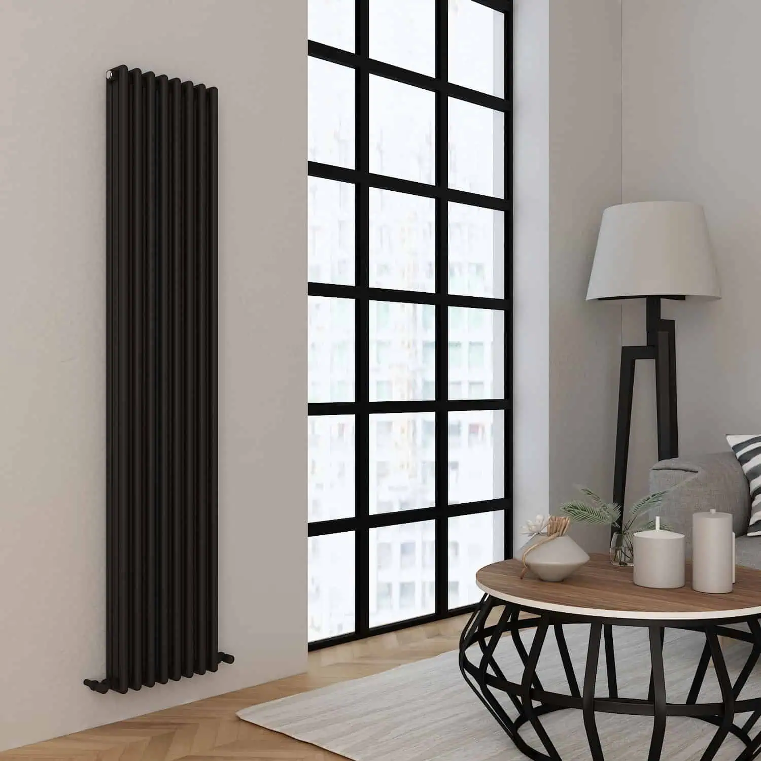 Tubulous Vertical Black Designer Radiator Tubulous Vertical Black Designer Radiator