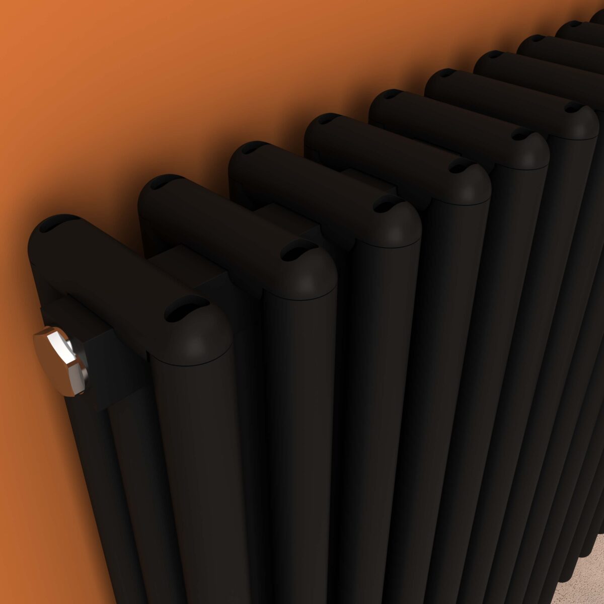 Carisa Tubulous Vertical Black Designer Radiator