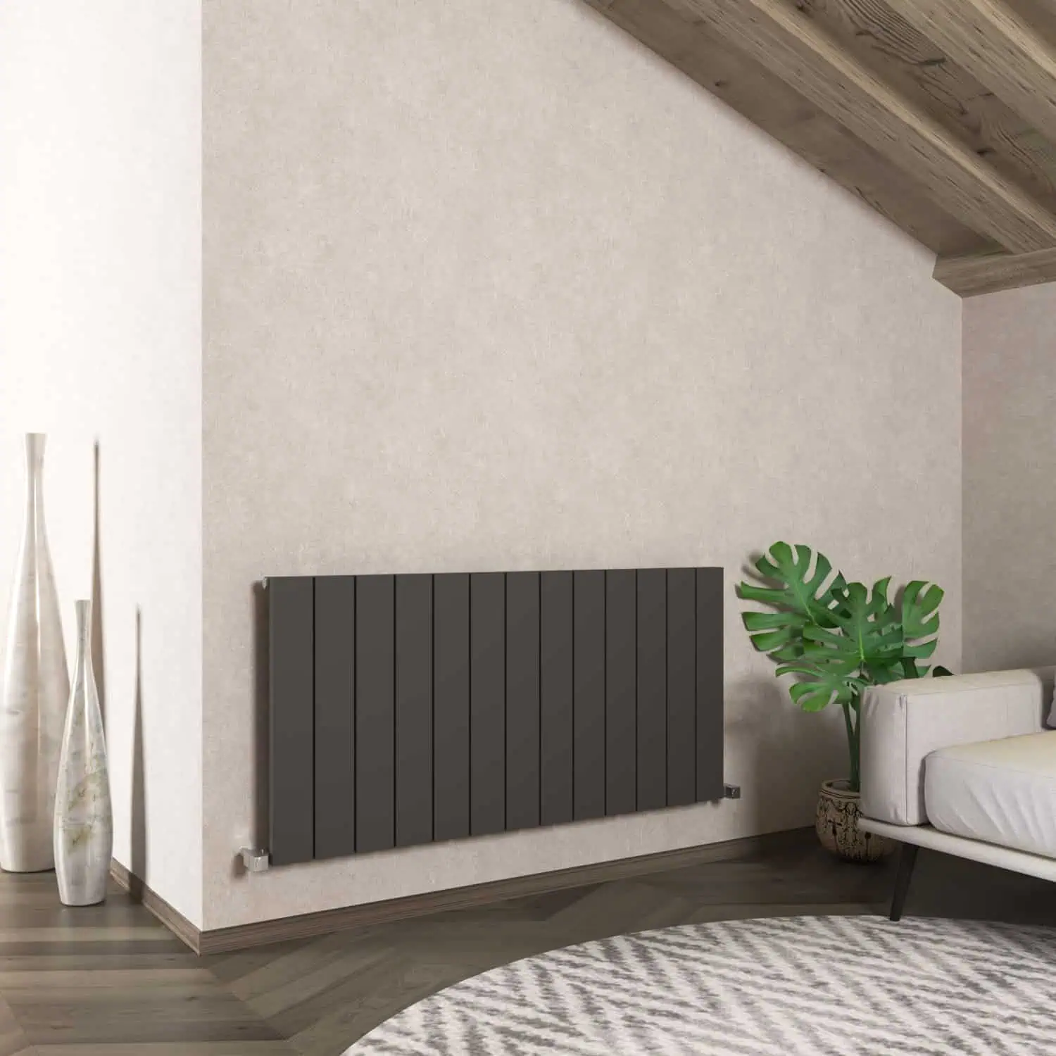Nemo Horizontal Dark Grey Designer Radiator Nemo Horizontal Dark Grey Designer Radiator