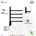 Carisa Neo Brushed Nickel Electric Designer Towel Rail - Image 6