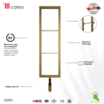 Carisa Vero Brushed Brass PVD Electric Designer Towel Rail - Image 2