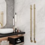 Dante Brushed Brass PVD Electric Towel Rail