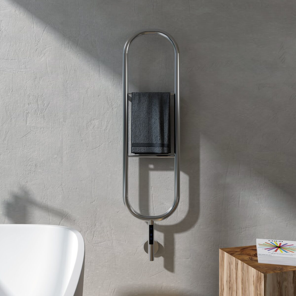 Carisa Felix Mirror Polished Electric Designer Towel Rail