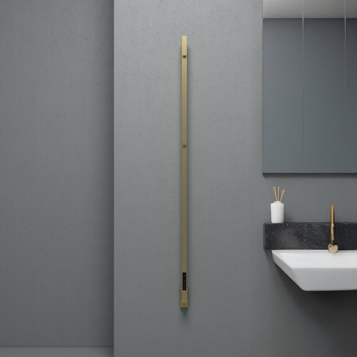Carisa Maxim Brushed Brass PVD Electric Designer Towel Rail