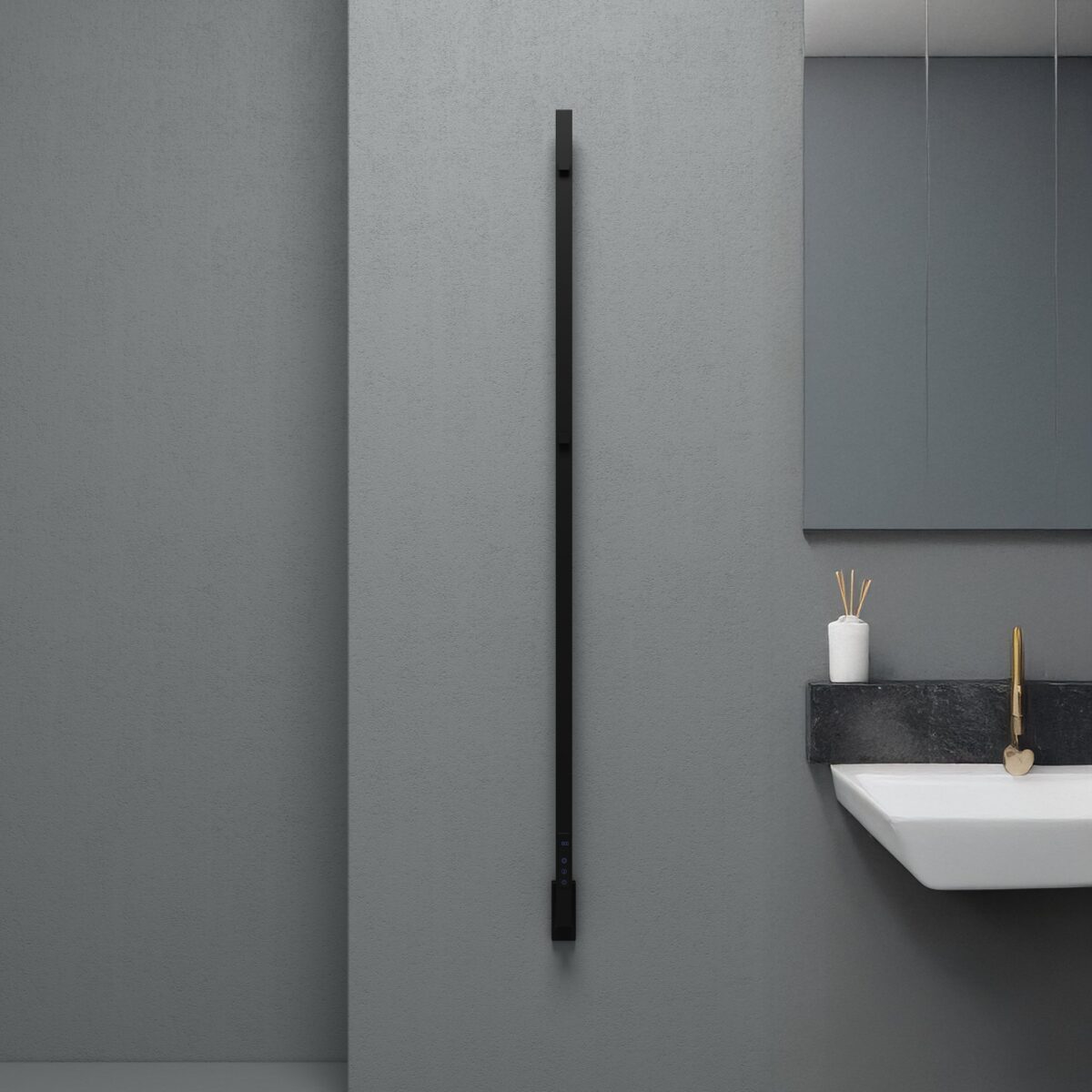 Carisa Maxim Matt Black Electric Designer Towel Rail