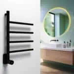 Neo Matt Black Electric Designer Towel Rail