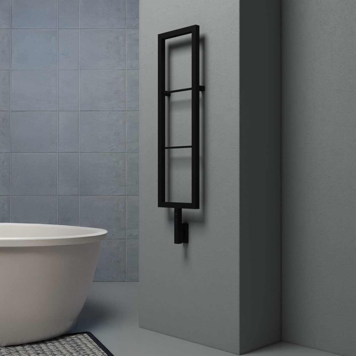 Carisa Vero Matt Black Electric Designer Towel Rail