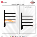 Carisa Neo Brushed Nickel Electric Designer Towel Rail - Image 3