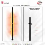 Radiator with elevated thermal conductivity and modern design, heating illustration.
