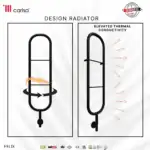 Radiator heating element with elevated thermal conductivity design.